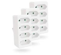 greate 3x Presa di corrente a 4 pieghe per Europlug fino a max. 2300W - adattatore per presa di corrente a 4 pieghe, adattatore per presa di corrente a 4 pieghe senza cavo