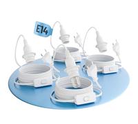 greate 4 portalampada E14 con cavo e interruttore, bianco, 3,5 metri, attacco E14 con spina max. 60 W, 250 V, attacco per stelle di Natale, stelle di carta, ecc