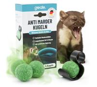 greate 4X Sfere profumate Anti-martora incl. Supporto - Difesa immediata e duratura Contro Le martore per Auto - Made in Germany - Repellente per Topi, Repellente Topi Auto