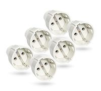 greate 6x Presa volante schuko con scarico della trazione - Presa schuko di sicurezza in PVC 230V, 2 poli, 16A e 3,7kW i protezione IP20