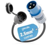 greate adattatore CEE 16A con presa Schuko - adattatore spina CEE 230V con cavo da 50 cm e protezione IP44 - adattatore da campeggio a Schuko, spina da campeggio