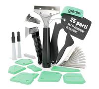 greate Kit raschietto silicone & lisciatore 25 pezzi - Taglia giunti, rimuovi & spatola per rimuovere & rinnovare giunti in silicon & acrilico - Calatafaggio per silicone - calafataggio