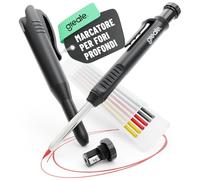 greate Marcatore a foro profondo con matite falegname, 7 mine e temperamatite - Matita da cantiere professionale per legno, metallo, plastica, piastrelle - fai da te attrezzi, accessori da lavoro