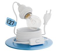 greate Portalampada E27 con interruttore e cavo bianco 5 metri