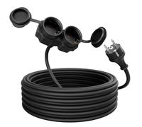 greate Prolunga elettrica da 10 metri con 2 prese - Spina elettrica impermeabile IP44 per estern - Presa shuko 3500W - Prolunghe elettriche, cavo prolunga elettrica, prolunga 16A