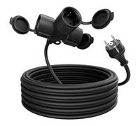 greate Prolunga elettrica da 10 metri con 3 prese - Spina elettrica impermeabile IP44 per estern - Presa shuko 3500W - Prolunghe elettriche, cavo prolunga elettrica, prolunga 16A
