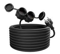 greate Prolunga elettrica da 20 metri con 2 prese - Spina elettrica impermeabile IP44 per estern - Presa shuko 3500W - Prolunghe elettriche, cavo prolunga elettrica, prolunga 16A