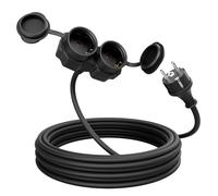 greate Prolunga elettrica da 5 metri con 2 prese - Spina elettrica impermeabile IP44 per estern - Presa shuko 3500W - Prolunghe elettriche, cavo prolunga elettrica, prolunga 16A