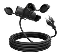 greate Prolunga elettrica da 5 metri con 3 prese - Spina elettrica impermeabile IP44 per estern - Presa shuko 3500W - Prolunghe elettriche, cavo prolunga elettrica, prolunga 16A