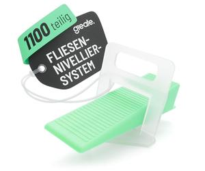 greate Sistema di Livellamento per piastrellisti da 1100 Pezzi 2mm | Set per la Posa delle Piastrelle con 1000 Clips e 100 Cunei - distanziatori 2 mm, livellatori