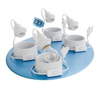 GreateLampada 4x E27 con interruttore, cavo bianco 5m - GreateLampada con interruttore max. 60W 250V