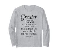 Greater Love Hath No Man Giovanni 15:13 Versi Biblici Scrittura Maglia a Manica