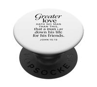 Greater Love Hath No Man Giovanni 15:13 Versi Biblici Scrittura PopSockets PopGrip Adesivo