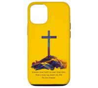 Greater Love Hath No Man Than This - John 15:13 Jesus Cross Custodia per iPhone 12/12 Pro