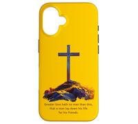 Greater Love Hath No Man Than This - John 15:13 Jesus Cross Custodia per iPhone 16