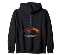 Greater Love Hath No Man Than This - John 15:13 Jesus Cross Felpa con Cappuccio