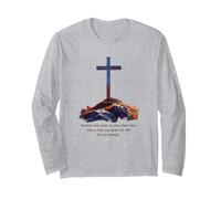 Greater Love Hath No Man Than This - John 15:13 Jesus Cross Maglia a Manica