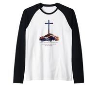 Greater Love Hath No Man Than This - John 15:13 Jesus Cross Maglia con Maniche Raglan