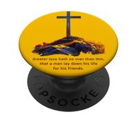 Greater Love Hath No Man Than This - John 15:13 Jesus Cross PopSockets PopGrip Adesivo
