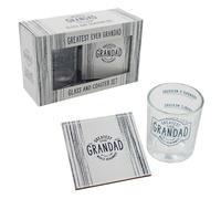 Greatest Ever Nonno Whisky Vetro/Sottobicchiere Set di Padre Giorno/Compleanno