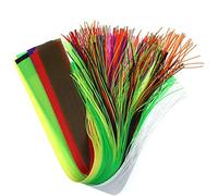 GREATFISHING Gonne in micro gomma siliconica da 30 cm di lunghezza, 40 pezzi, colori misti, per pesca a mosca e trota, esche da pesca, materiale per legare le mosche, 10 pezzi