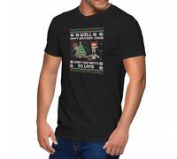 GREATFITS Funny The Office Christmas Happy Birthday Jesus, maglietta da uomo con scollo a V, Nero , M