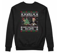 GREATFITS Funny The Office Christmas Happy Birthday Jesus Maglioni unisex, Nero , M