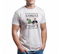 GREATFITS Funny The Office Christmas Happy Birthday Jesus t-shirt da uomo, bianco, S