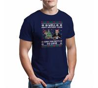 GREATFITS Funny The Office Christmas Happy Birthday Jesus t-shirt da uomo, blu navy, M