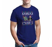 GREATFITS Funny The Office Christmas Happy Birthday Jesus t-shirt da uomo, Blu reale, 3XL