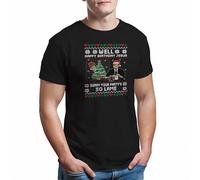 GREATFITS Funny The Office Christmas Happy Birthday Jesus t-shirt da uomo, Nero , L
