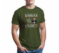 GREATFITS Funny The Office Christmas Happy Birthday Jesus t-shirt da uomo, Verde militare, L