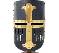 Greathelm medievale Pan di Zucchero Crociato Armatura casco Acciaio Nero Templare Europeo Bascinet casco Italiano Larp Guerriero Roleplay Costume