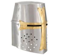 Greathelm medievale Pan di Zucchero Crociato Armatura casco Acciaio Templare Bascinet casco romano LARP Guerriero Roleplay costume Halloween
