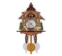 Greatideal Orologi A cucù in Legno, Tradizionale della Foresta Nera, A Forma di Cuculo A Pendolo Antico, da Parete per Uccelli Artigianali