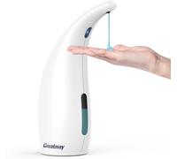 Greatmay Dispenser Automatico Sapone，Sensore Intelligente 4 Livelli Regolabile, Dispenser di Sapone Liquido Batterie Senza Contatto，Adatto per Cucina, Bagno, Compatibile con Gel e Liquido Batterie