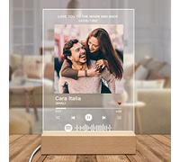 Greatminer Targa Spotify Personalizzata con Lampada LED Targa Musica Personalizzata con Codice Nomi Canzoni Data Scritta Stampa UV Cornice Foto