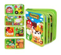 GREATRICH My First Farm Book, Giochi Bambini 2 Anni, Busy Board Montessori 1 Anno con 20 Attività Fattoria, Quiet Book Libro Interattivo 1 anno, Giocattolo Viaggio, Pannello Feltro per Giochi Fattoria