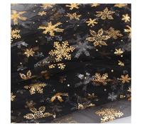 GreatRise 150 cm di larghezza, tessuto in tulle con motivo a fiocchi di neve, tessuto al metro con glitter per cucito, tessuto trasparente glitterato per abito da principessa, decorazioni natalizie