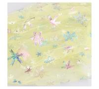 GreatRise 150 cm di larghezza, tessuto in tulle con motivo fiocchi di neve, tessuto al metro con glitter per cucito, tessuto trasparente glitterato per abito da principessa, decorazioni natalizie
