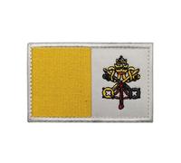 GreatRise 2 distintivi militari con bandiera del Vaticano, 8 × 5 cm, ganci e anelli europei, bandierine ricamate, distintivi colorati, autoadesivi, per vestiti, zaino, uniformi, giubbotto