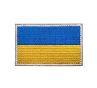 GreatRise 2 distintivi militari con bandiera dell'Ucraina, 8 × 5 cm, ganci e anelli europei, bandierine ricamate, distintivi colorati, autoadesivi, per vestiti, zaino, uniformi, giubbotto