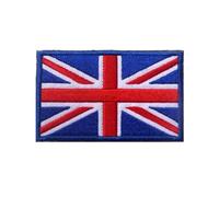 GreatRise 2 distintivi militari della bandiera britannica, 8 × 5 cm, gancio e anello europeo, bandierine ricamate, distintivi colorati, autoadesivi, per vestiti, zaini, uniformi, giubbotto