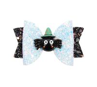 GreatRise 2 fermagli per capelli con fiocco di Halloween, con decorazione in resina, zucca, fantasma, ragno, paillette, graziosi fermagli per capelli, per bambini, ragazze, piccoli ragni