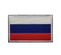 GreatRise 2 pezzi, bandiera della Russia, distintivi militari, 8 × 5 cm, ganci e anelli europei, bandierine ricamate, distintivi colorati, autoadesivi, per vestiti, zaini, uniformi