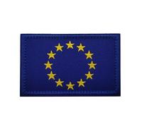 GreatRise 2 pezzi bandiera europea dell'Unione europea distintivi militari, 8 × 5 cm gancio and loop Europa bandiere ricamate distintivi colorati patch autoadesive per vestiti, zaino uniformi gilet