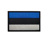 GreatRise 2 pezzi distintivi militari della bandiera dell'Estonia, 8 × 5 cm, gancio e loop europei, bandierine ricamate, distintivi colorati, autoadesivi, per vestiti, zaino, uniformi, giubbotto