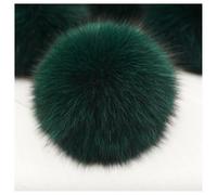 GreatRise 2 pompon in pelliccia sintetica per cappelli, borse, sciarpe, scarpe, portachiavi verde scuro 8 cm