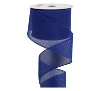 GreatRise 4 cm x 5 m, nastro di iuta vintage, nastro di lino, nastro decorativo in tessuto per Natale, matrimonio, compleanni, regali per casa, feste, blu reale