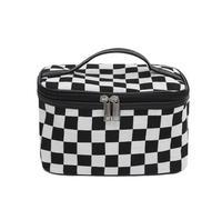 GreatRise Bianco e Nero Trousse Cosmetico Donna Impermeabile Trucco Borsa Da Viaggio Leopard Cosmetici Borsa Borsa Da Lavaggio Borse A Quadri Organizzatore Portatile Sacchetto Da, #1 a quadri